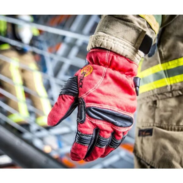 Gant pompier attaque feux cuir rouge ATTACK6PEOM-BSC