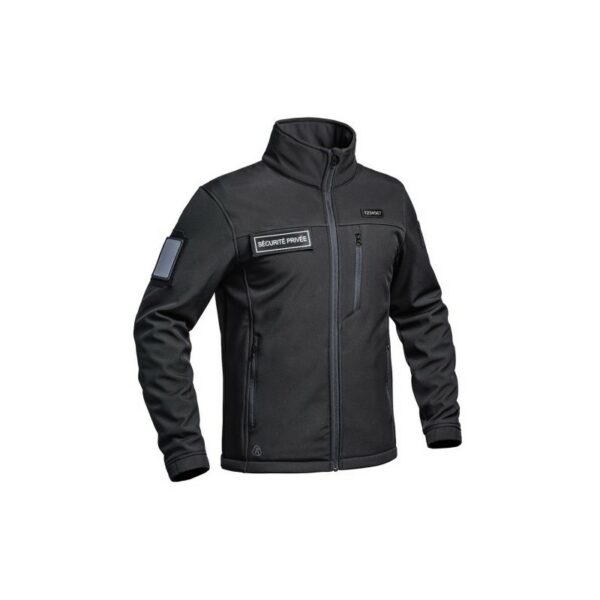este Softshell SÉCU-ONE flap Sécurité Privée noir