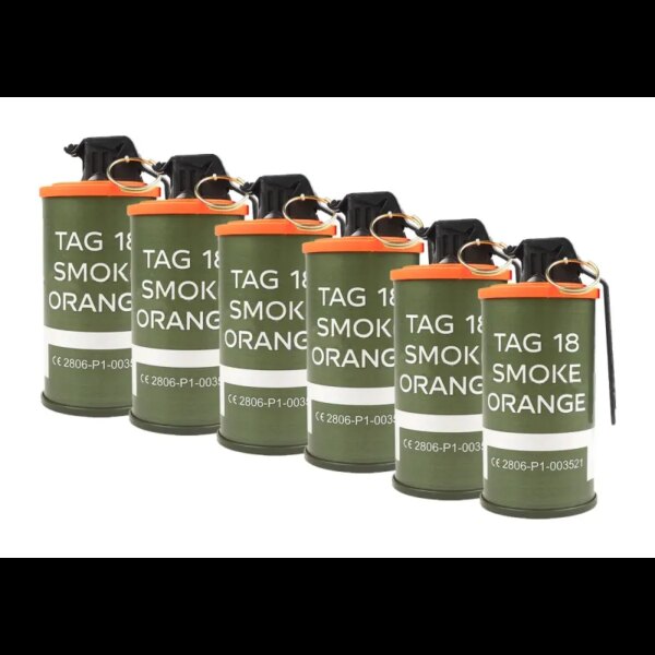 PACK 6 GRENADES TAG 18 FUMI ORANGES