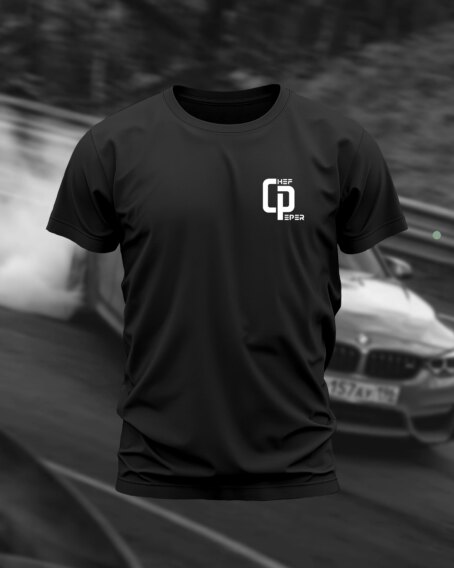 T-SHIRT NOIR "BM DOUBLE PIED"