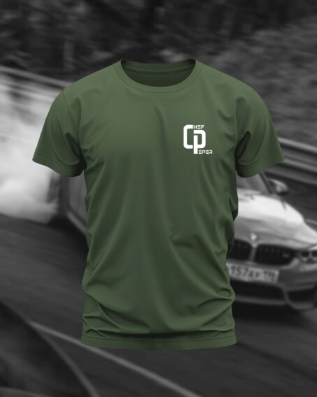 T-SHIRT VERT " BM DOUBLE PIED "