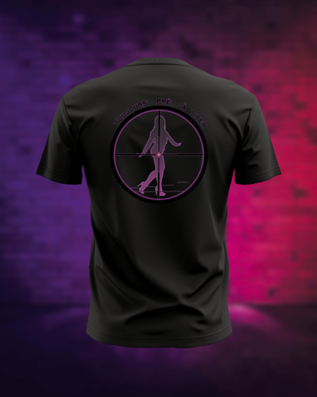 T-SHIRT NOIR "TOUJOURS PRÊT A TIRER" – Image 2