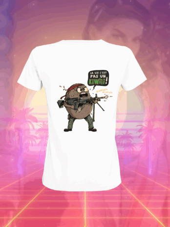 T-SHIRT BLANC POUR FEMME  “LA VIE C’EST PAS UN KIWI”
