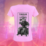T-SHIRT ROSE POUR FEMME  " TIREUR DE LITRE"