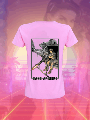 T-SHIRT ROSE POUR FEMME  “LA BASE ARRIERE”